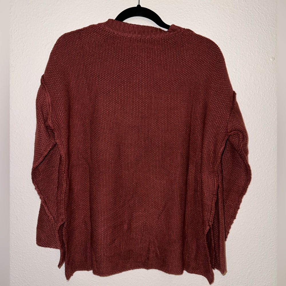 Rust Color Sweater, Size Small, Functioning Butto… - image 2